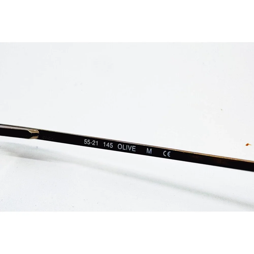 EN5659 Eyeglass Frames Mens Olive Semi Rimless Metal Oval 55-21-145